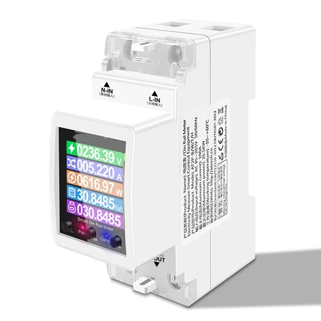 Compteur D'énergie Tuya WiFi Din Rail 80-240V 63A - Neuf