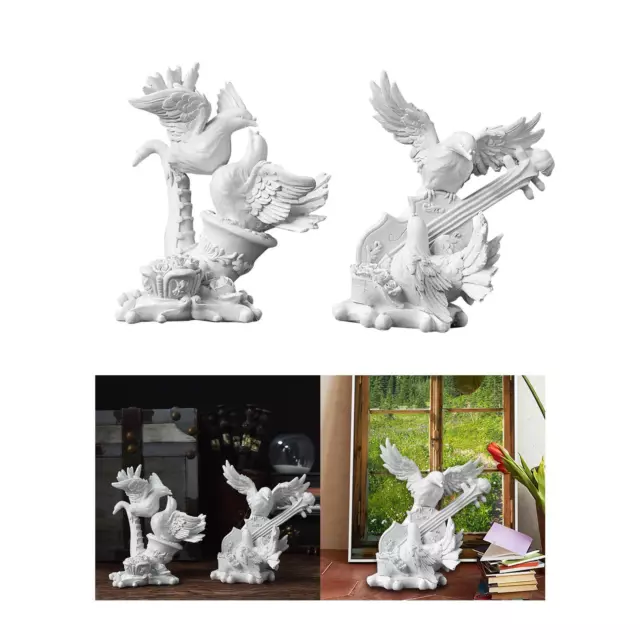 Figurine décorative de pigeon de statue de colombe de couple pour la