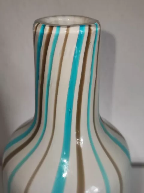 XL Vase Murano Opalglas 50er 60er 70er 80er Glasvase a fasce vertikali