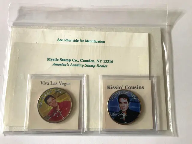 2 E Presley Movie Coin Collection Colorized Half $ Viva Las Vegas Kissing Cousin
