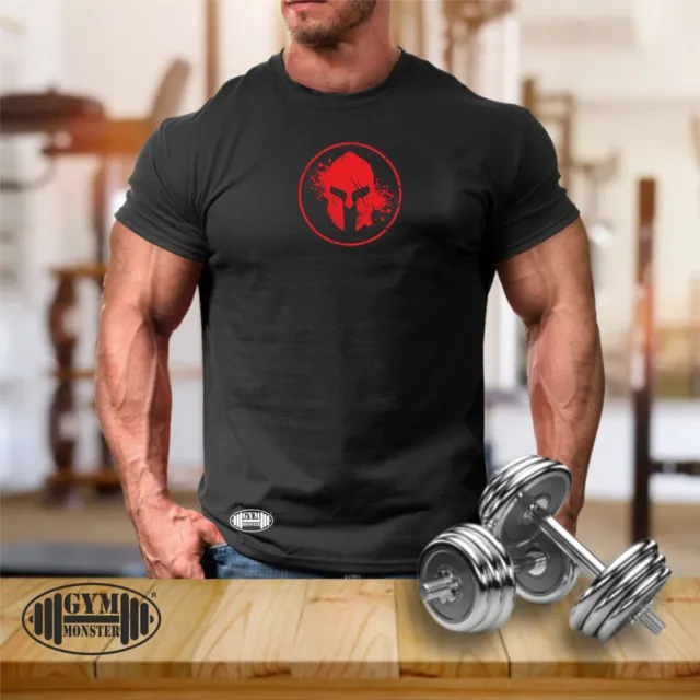Blood Spartan T Shirt Gym Clothing Bodybuilding Training Workout Fitness MMA Top