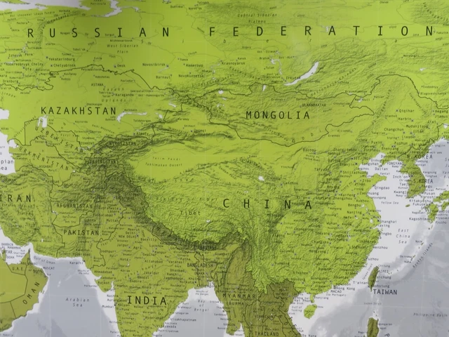 Huge World Wall Map Laminated Length 1000mm x 1940mm Width The Future Mapping Co
