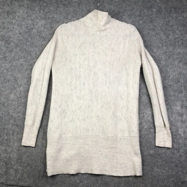 Caslon Turtleneck Tunic Sweater Womens Medium Beige Cotton Blend Soft