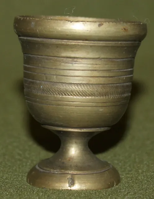 Antique hand made small brass mortar