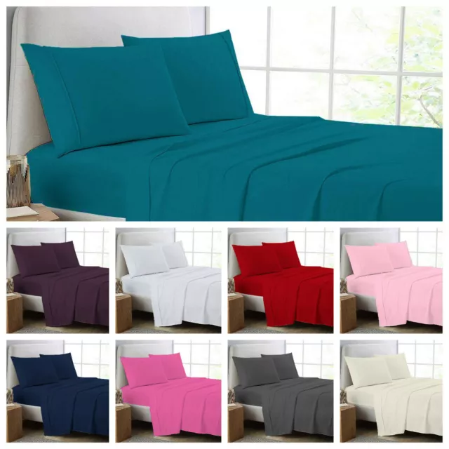 Flat Sheet Bed Sheets Poly Cotton Percale Single Double King Super King UK Size