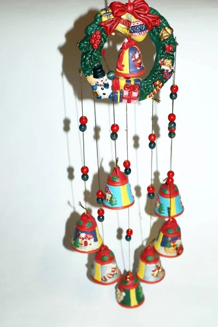 Weihnachtlicher Fensterschmuck Mobile Adventskranz mit Glocken
