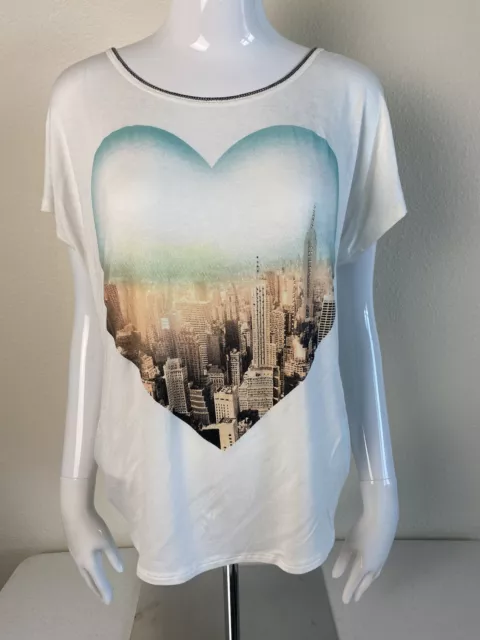 VS COLLECTION Womens T Shirt Size L Reg. $ 32 White