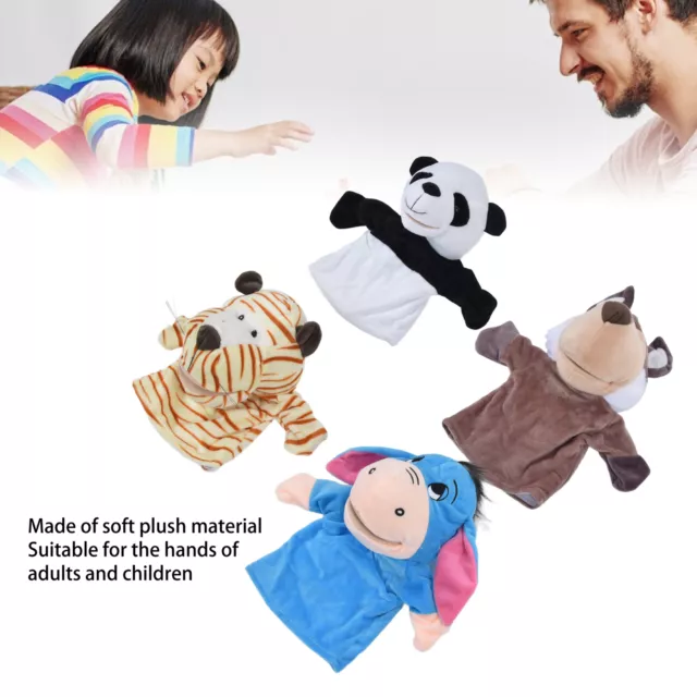 Animal Hand Doll Develop Imagination Lovely 4 Piece Movable Mouth Hand Puppet