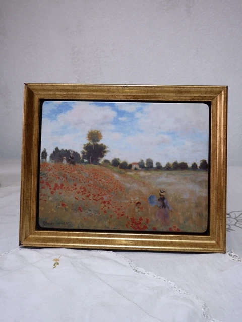 Limitiert signiert ""Welpenfeld"" Keramik Wandplakette von Claude Monet 1998 Jahr