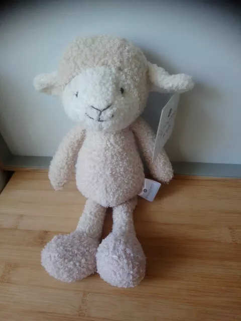 Peluche doudou mouton beige blanc bouclettes Atmosphèra neuf