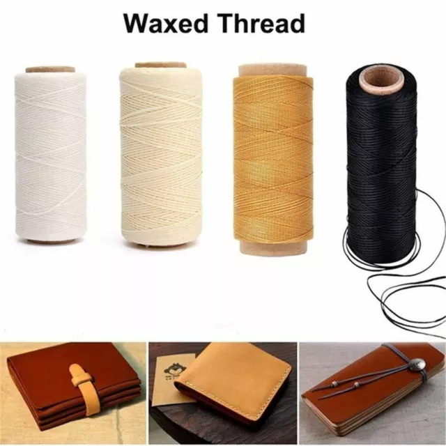 30m Waxed Thread Cotton Cord String Strap Hand Stitching for Leather Handicraft