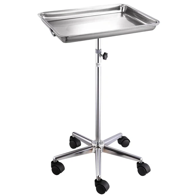 Rolling Steel Mobile Mayo Tray Hospital Equipment Salon Medical Tattoo Stand