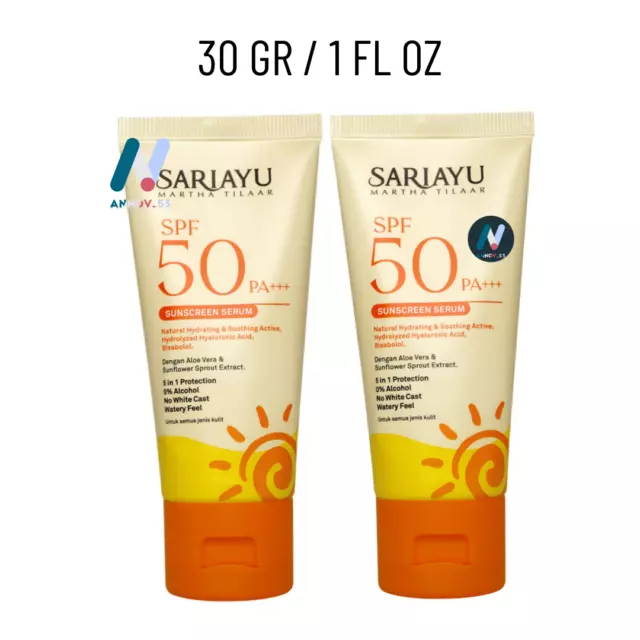 SARIAYU Aloe Vera Sunscreen SPF50 PA+++ Sun Protection UVA UVB Anti-Aging 2pcs