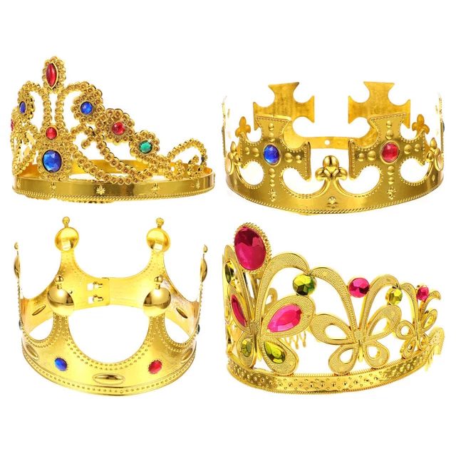 4 pz fasce festa di compleanno per ragazze re corona imperatore