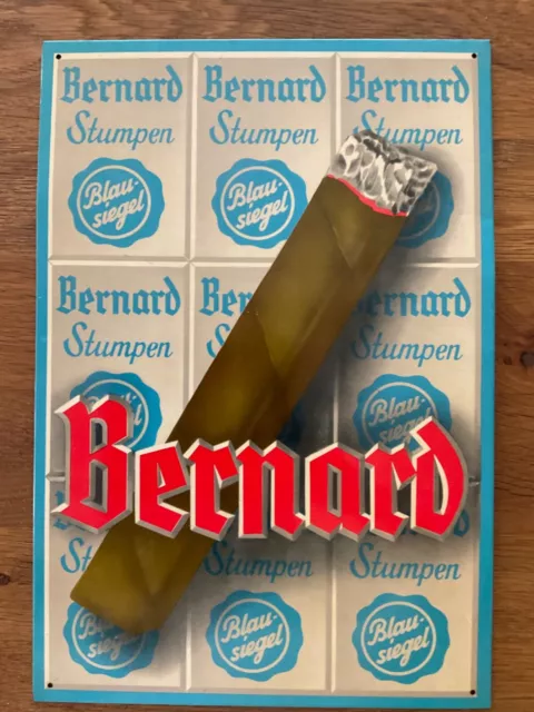 Altes Reklameschild Blechschild Bernard Stumpen 25x36 cm