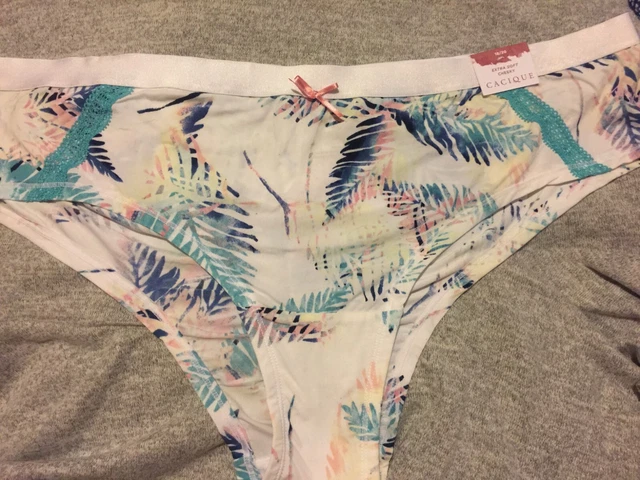 Plus Size 18/20 Lane Bryant Cacique Extra Soft Cheeky BikiniPanty Lace on Leaves