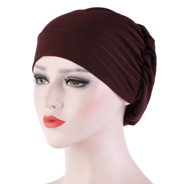Beanie donna piccolo colore solido morbido annodato notte sonno cofano 1