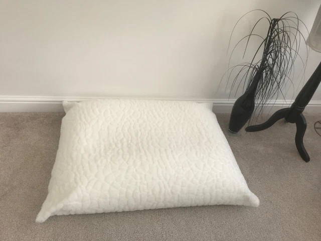Lussuoso cuscino da pavimento Beanbag imbottito pietra passo micro pelliccia crema grandi dimensioni