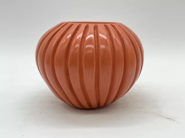 Native American Jemez Pottery Melon Bowl L. Romero