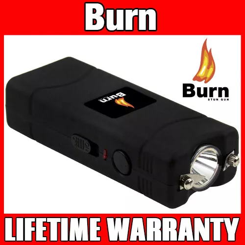 BURN Stun Gun 801 450 BV Mini Rechargeable Police LED Flashlight Black