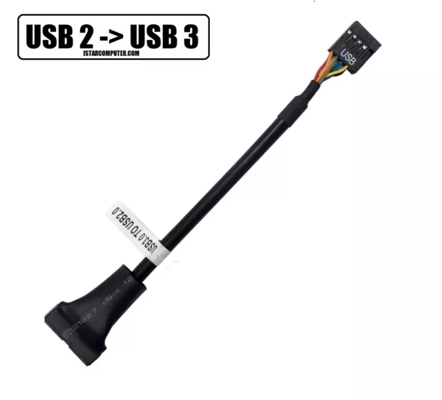 Câble Interne Adaptateur USB 2.0 vers 3.0 Carte Mère Genre: Mâle / Femelle