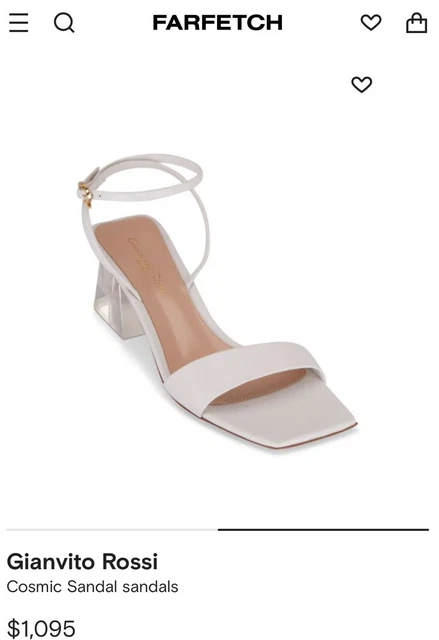 Gianvito Rossi Cosmic White Sandals 36.5 6.5