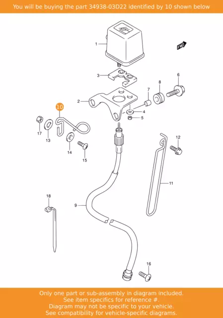 SUZUKI Guide, Meter Cable No.1, 34938-03D22 OEM