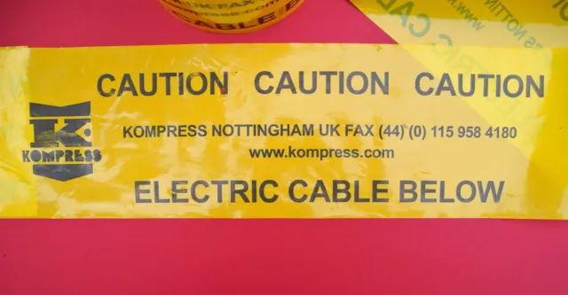 ELECTRIC KOMPRESS CAUTION CABLE MARKER TAPE WARNING BURIED CABLES per 2 Mtr