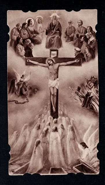 antico santino holy card image pieuse Heiligenbildchen  Crocifissione di Gesù