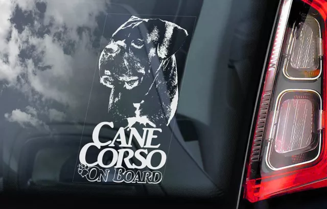 CANE CORSO Car Sticker,  Dog Sign Window Bumper Decal Gift Italian Mastiff - V04