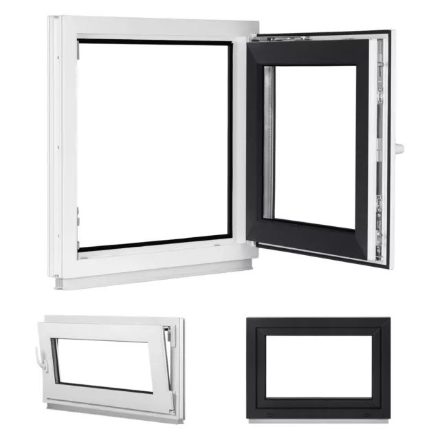 Ventana De PVC Para Sótano 500x750 Mm - Doble Acristalamiento, Función Inclinación-Giro, Blanca