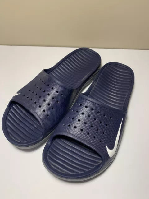 Nike Solarsoft Slide Men's Slides Size 11 BLUE Sandals NAVY/White 386163 *RARE*