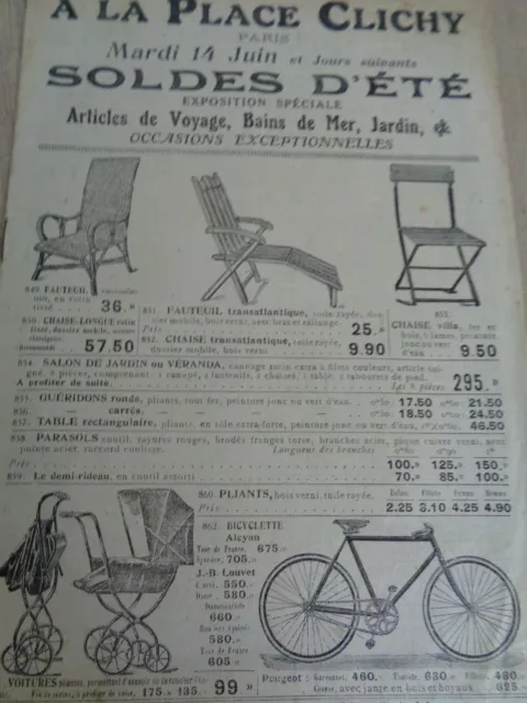 Catalogue  " A La Place Clichy " Vintage , Grand Magasin