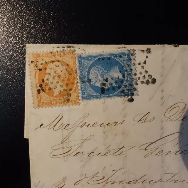 Napoléon N°22/23 Lettre Cover Paris Etoile Pleine Pr Amsterdam Pays Bas Hollande 2