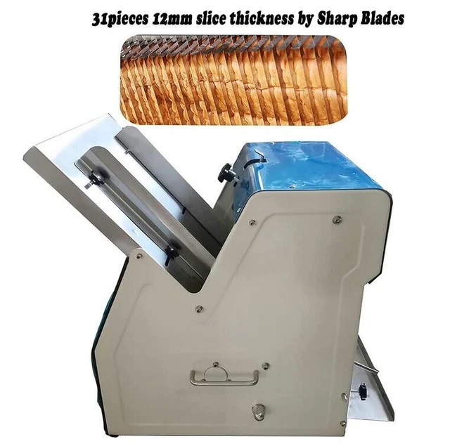 110V Electric Bread Slicer Machine Bread Cutter 31Slice/Time 12mm Thickness 370W
