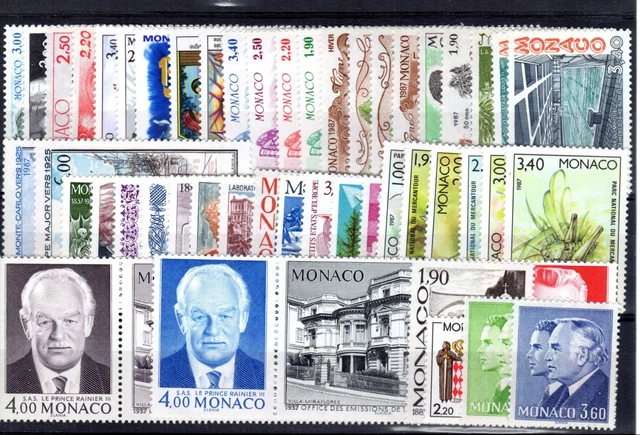 Timbres Monaco année complète 1995 n°1971 à 2025 neufs sans charnières ** 63 TP Timbres Monaco année complète 1995 n°1971 à 2025 neufs sans charnières ** 63 TP