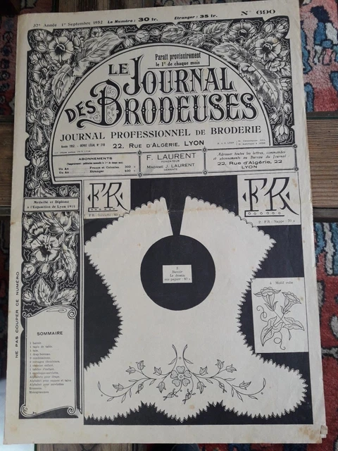 2 Anciens Journaux La Broderie Lyonnaise 1961 - Patrons De Broderie Vintage, Complets