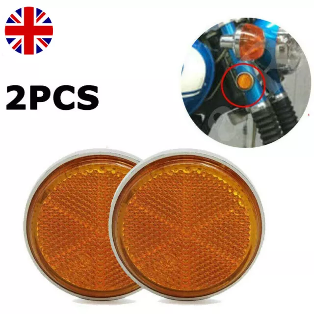 2X Amber Reflector Front Fork Cover For Honda CB750 SL70 SL90 CL90 CL100 Z50A UK