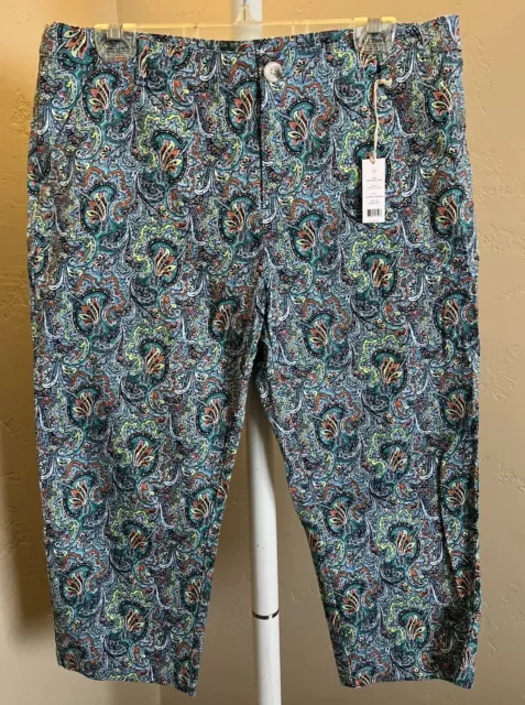 DOCKERS Womens Chino Weekend Capri Cropped Pants - SIZE 16 Paisley