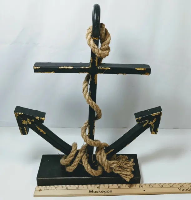 Metal Nautical Ship Anchor With Rope Home Boat Decor 3