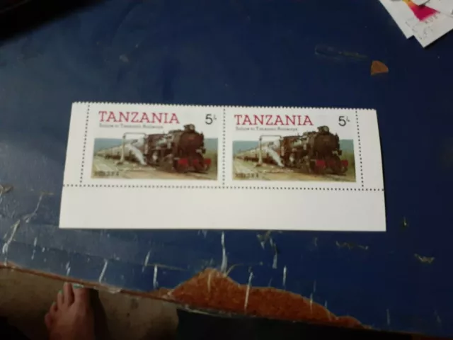 tanzania 5/- railway train stamp MNH