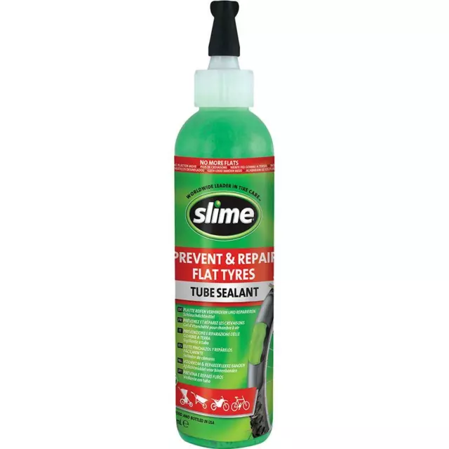 Slime 8oz Inner Tube Self Repair Sealant No Puncture Cycle Bike Bicycle 237ml