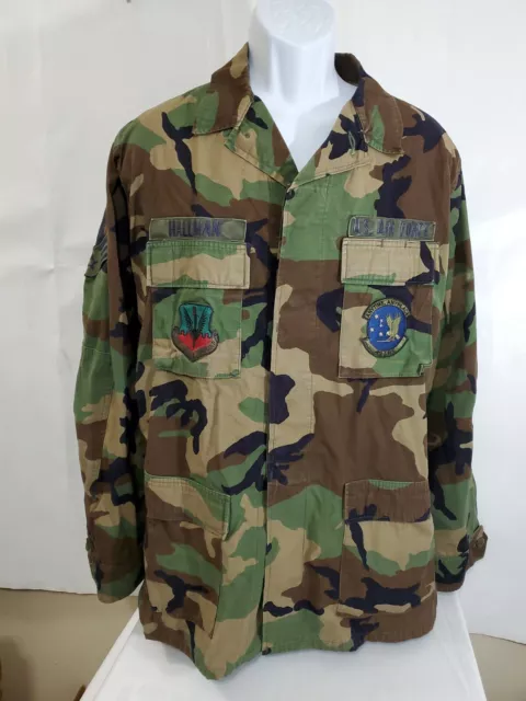US Air Force Camo Shirt/Jacket Size Lg X-Long Military Clothes Uniform