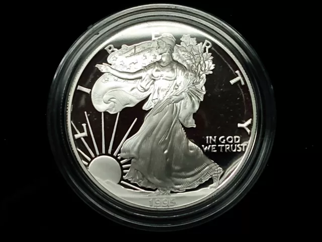 1995 P, American Eagle Mint Proof UNC w/Case 1 oz .999 Silver,Nice!