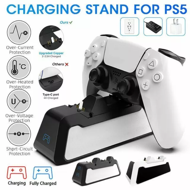 For Playstation PS5 PS4 Controller Dual Fast Charging Dock Station Charger Stand