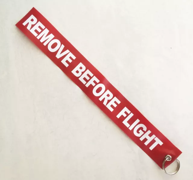 Keyring big RED FLAG REMOVE_BEFORE_FLIGHT with ring 12 inch/ 36cm