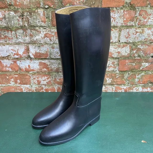 Toggi Kudu Horse Riding Boots UK 8 Black Rubber Equestrian Long Lined