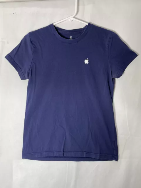 APPLE STORE WOMENS Employee Embroidered Logo Official T Shirt Blue
