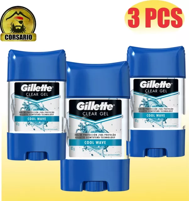 Gillette Cool Wave Antiperspirant Gel Deodorant X 82 Gr-Pack X 3