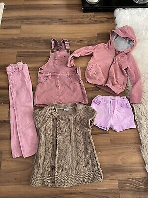 Girls Next Bundle Age 7 Pink Jumper Cardigan  Trousers  Shorts Pinafore Dress
